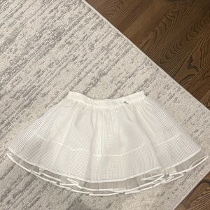 Patrizia Pepe Ivory Mesh Layered Skirt